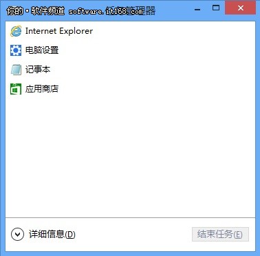 按需调用 Win8任务管理器使用更灵活