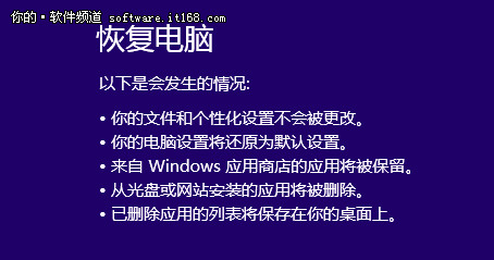 Win8系统恢复、重装很简单